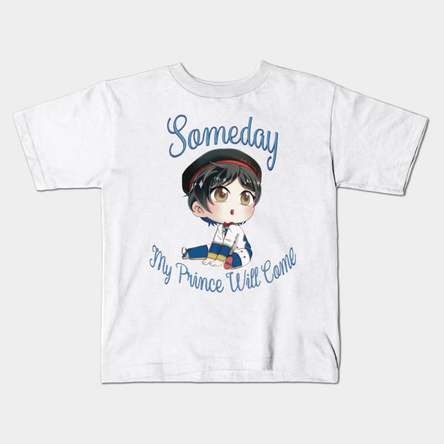 Neige LeBlanche “Someday My Prince Will Come” Chibi from Twisted Wonderland Kids T-Shirt by hanoung